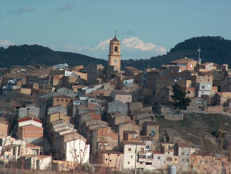 Vista del poble del Pinell de Brai